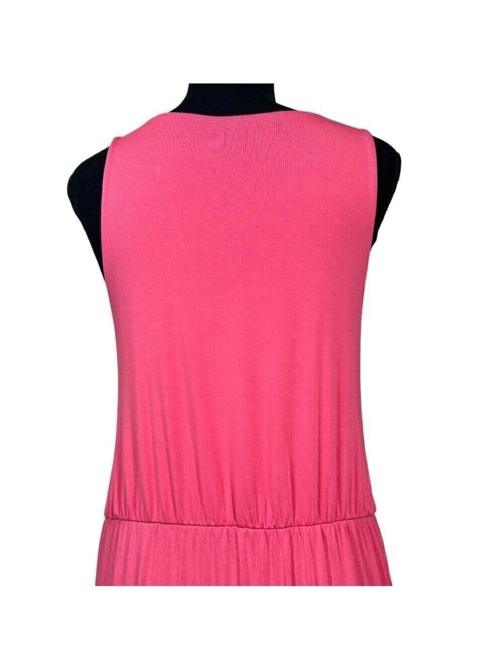 Cynthia Rowley Pink Long Maxi Pockets Sleeveless Dress Size L - Picture 6 of 10